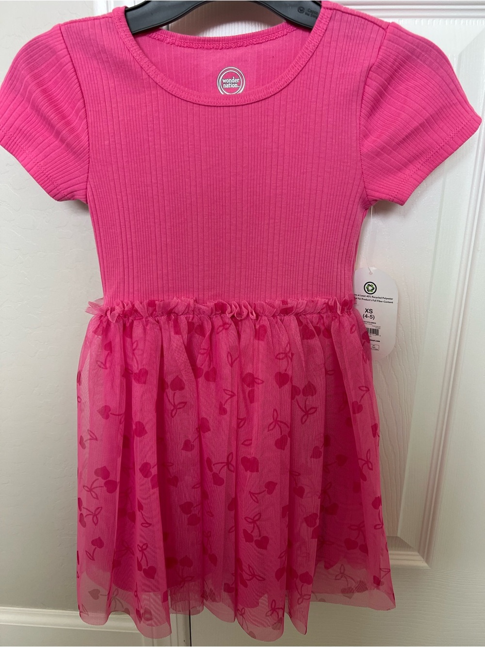 Wonder Nation girls' pink short-sleeve tutu dress NWT $10 size 4-5